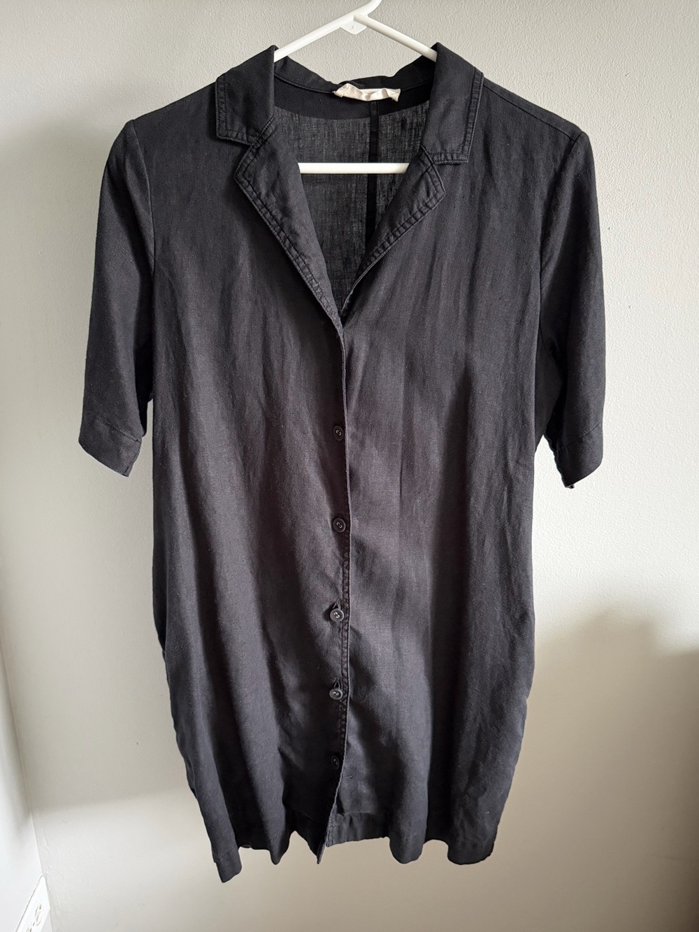 Everlane Black Short Sleeve Shirt Dress